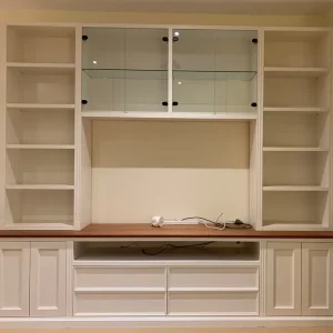 Bespoke White Hardwood Cabinet with Multiple Compartments