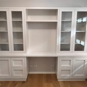 Bespoke White Hardwood Display Shelf Cabinet