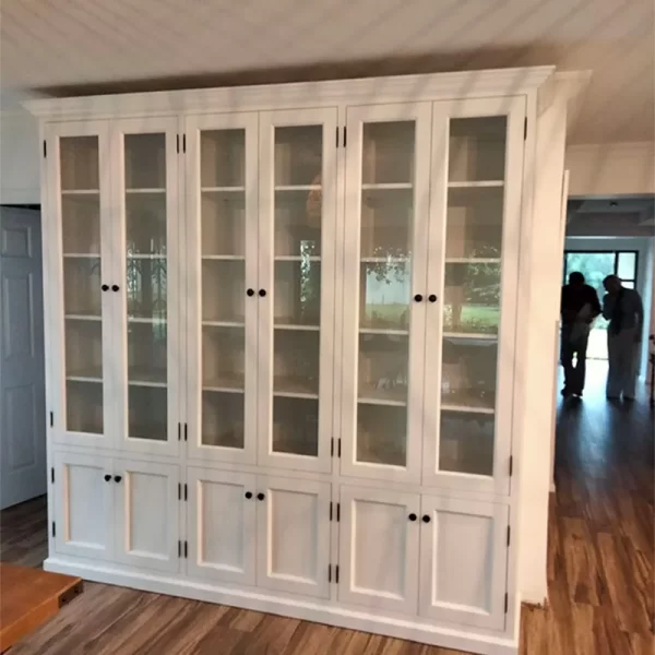 Bespoke White Hardwood Living Room Storage Cabinet