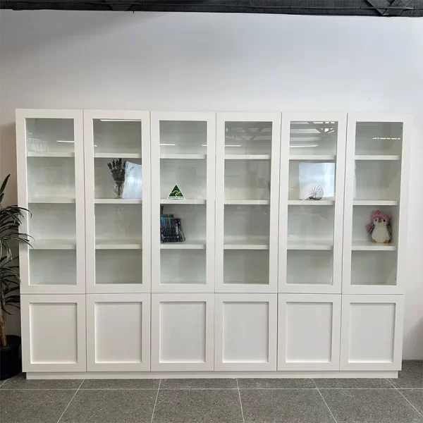 Bespoke White Hardwood Multi-Shelf Storage Cabinet