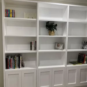 Bespoke White Hardwood Shelving Storage Unit