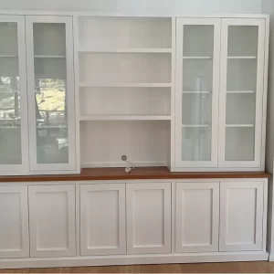 Bespoke White Timber Display Cabinet with Shelves
