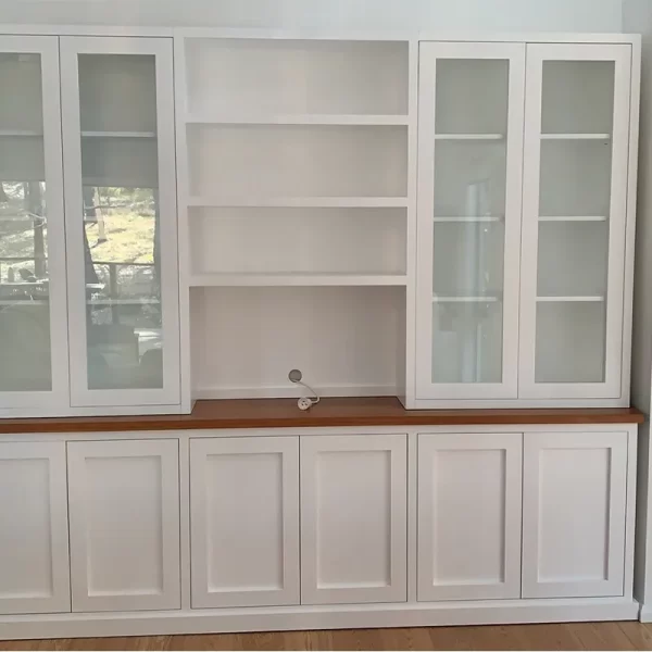 Bespoke White Timber Display Cabinet with Shelves
