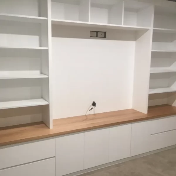 Bespoke White Timber TV Wall Unit