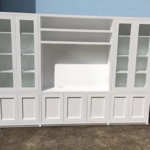 Custom White Hardwood Media Display