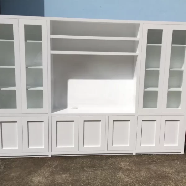 Custom White Hardwood Media Display