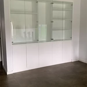Custom White Hardwood Multi-Storage Unit