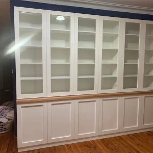 Custom White Hardwood Storage Cabinet