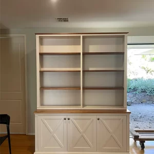 Custom White Timber Display Cabinet with Doors