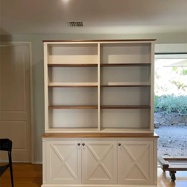 Custom White Timber Display Cabinet with Doors
