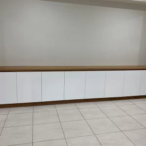 Custom White Timber Living Room Storage Cabinet