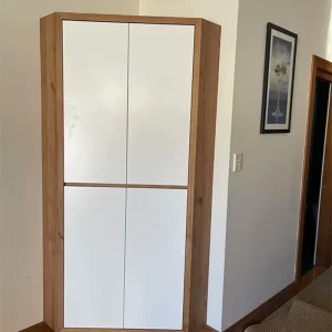 Custom White Timber Shelving Storage Unit