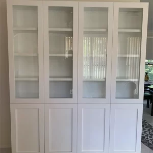Custom White Timber Wall Shelf Cabinet