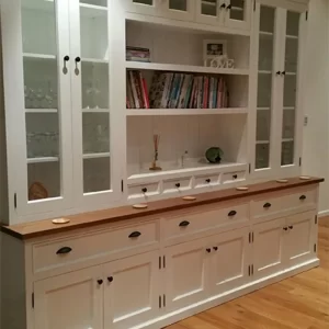 Custom White Wall Unit with Display Shelves