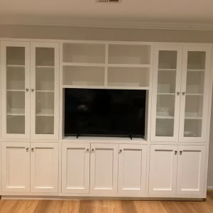 White Hardwood TV Wall Unit