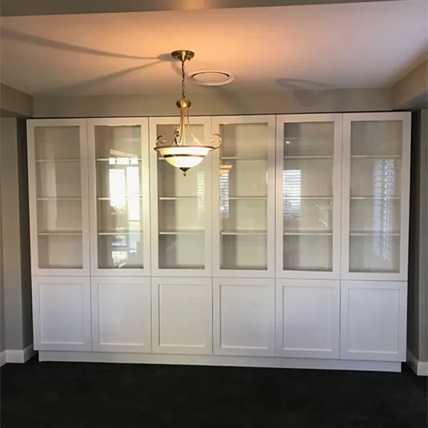 White Timber Cabinet with Open Shelves
