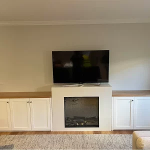 White Timber Living Room TV Unit