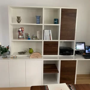 White Timber Storage Unit with Adjustable Shelves