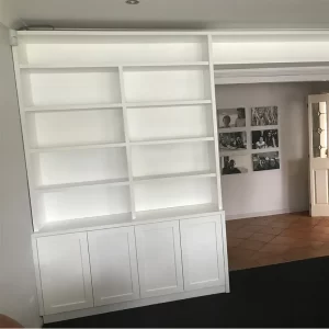 White Timber Storage Unit with Shelves