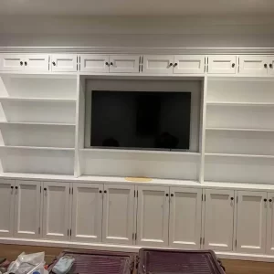 White Timber TV Cabinet with Storage