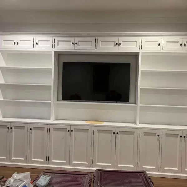 White Timber TV Cabinet with Storage